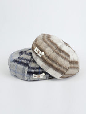 经典优质温暖格纹贝雷帽-纪念日百货门店同款166443346