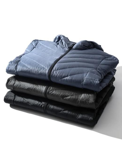 D120401保暖不臃肿！90白鸭绒排骨羽绒服可收纳轻量化户外运动休闲连帽羽绒服！ 商品图2