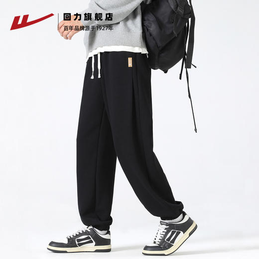 回力裤子男款秋冬加绒加厚卫裤2025新款大码束脚男裤宽松运动长裤 商品图4