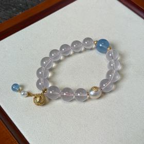 ² 【安然水晶】沁澜悦心-海蓝宝粉水晶手串-LS-437 (48小时鉴赏期) HM02-CRMM-ARSJ