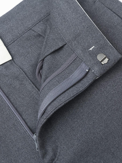 深灰撞白腰头阔腿裤 垂感宽松九分裤 简约通勤风质感休闲西装裤 商品图2