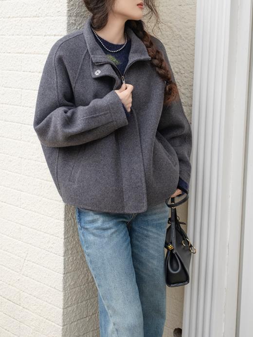 高段位通勤 天然90支高支绵羊毛双面呢茧型外套FCF3OVC121 商品图8