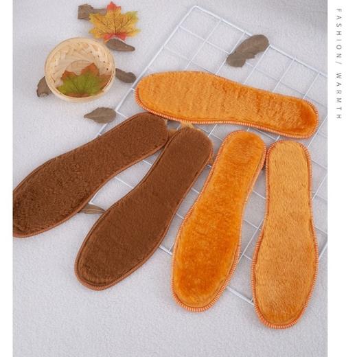 【20双鞋垫】 黄金绒秋冬保暖加厚加绒压花皮毛一体保温吸汗透气鞋垫 商品图3