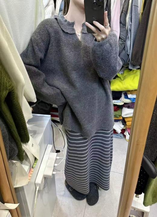 【YW】无忧购冬季领口木耳边剪刀领软糯羊毛针织衫毛衣女6625#（截单后3-5天发货） 商品图6