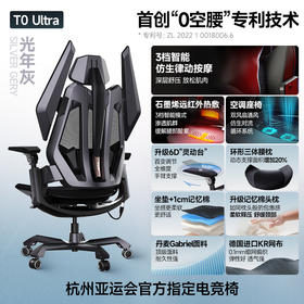 旗舰T0 Ultra 电竞人体工学椅-按摩通风加热6D扶手 光年灰