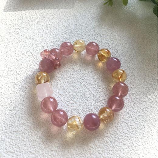 钻石豪门13000积分天然草莓晶黄塔晶原创水晶手串 商品图2