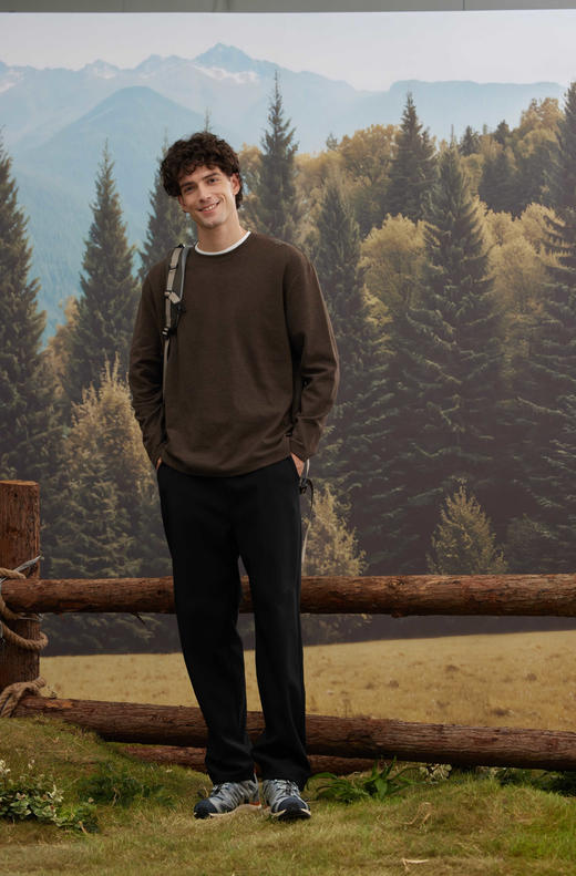 一周发货，维斯醋酸混纺圆领长袖黄金比例 双面抓毛 细腻绒感 保暖锁温 亲肤透气【卡码拍小一码】 商品图3