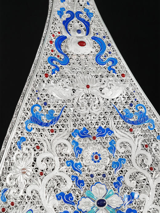 子佩集S999银手工银花丝【鸾凤和鸣·琵琶记】花丝镶嵌摆件【HSPP】大师工坊原创设计2511 商品图5