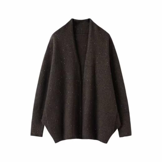 100%山羊绒披肩开衫花纱蝙蝠袖针织外套女 商品图0