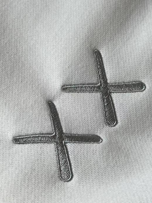 D120431联名款字母刺绣拉绒白色圆领卫衣男女同款 商品图1