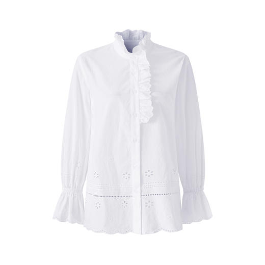 「高货wl」全新升级【铂金会员293/天猫389/差价96】(95125)洛诗琳浪漫蕾丝花边立领衬衫2025秋季设计感刺绣镂空上衣 商品图3