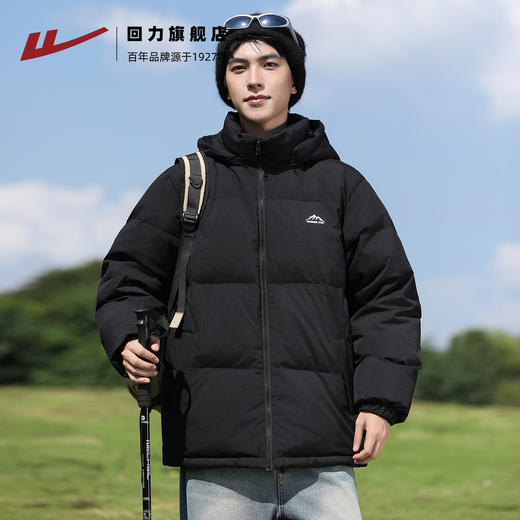 回力羽绒服男女2025冬季新款加绒加厚保暖面包服短款连帽情侣外套 商品图3