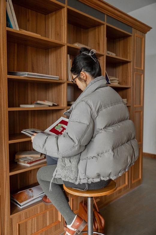 Kai & Kiera 时尚加厚灯芯绒拼接羽绒服外套 21608 商品图6