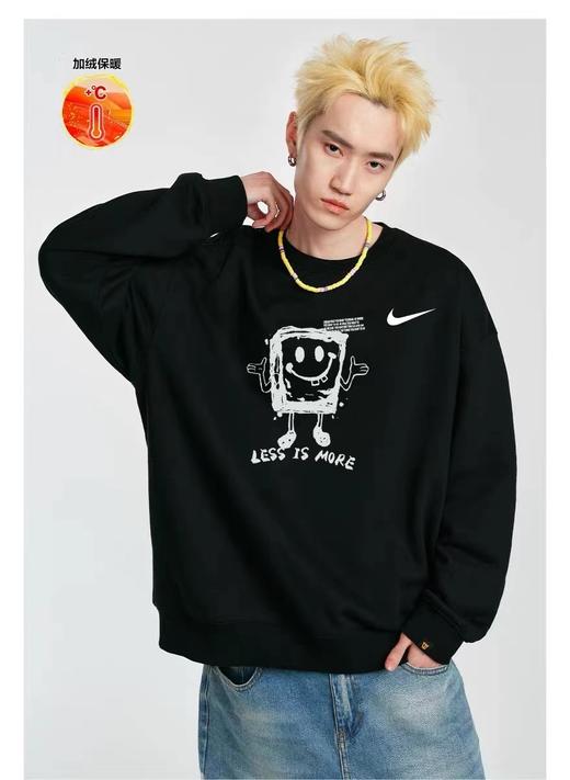D120419新款Less is more 表情包抓绒保暖圆领卫衣男女同款 商品图3