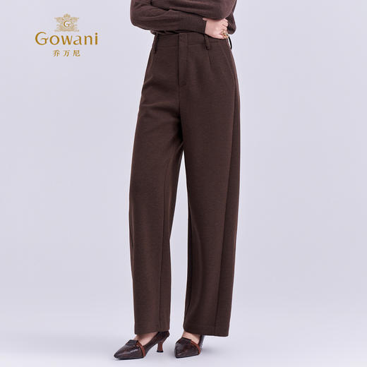 乔万尼2025冬新品宽松立体剪裁弯刀裤显瘦百搭裤子ED4F702 商品图1