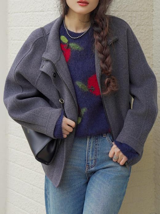 高段位通勤 天然90支高支绵羊毛双面呢茧型外套FCF3OVC121 商品图9