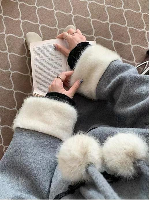 【GZ】无忧购复古气质外套加绒加厚冬季女士高级感毛呢大衣25182#（截单后3-5天发货） 商品图8