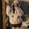【GZ】无忧购可爱刺绣小熊耳朵羊羔毛夹棉外套女6636# 商品缩略图1