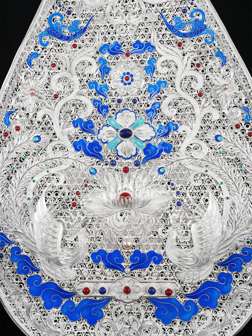 子佩集S999银手工银花丝【鸾凤和鸣·琵琶记】花丝镶嵌摆件【HSPP】大师工坊原创设计2511 商品图7