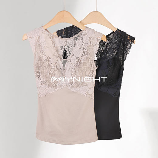 美奈川 蕾丝桑蚕丝带杯 保暖美背 DD5654 商品图4