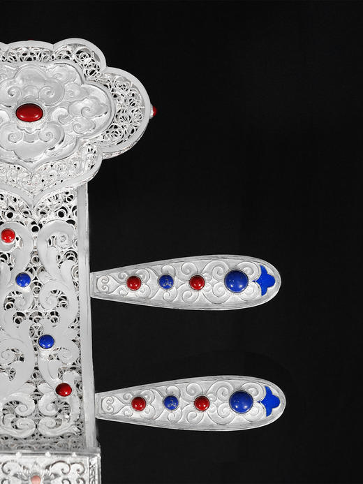 子佩集S999银手工银花丝【鸾凤和鸣·琵琶记】花丝镶嵌摆件【HSPP】大师工坊原创设计2511 商品图3