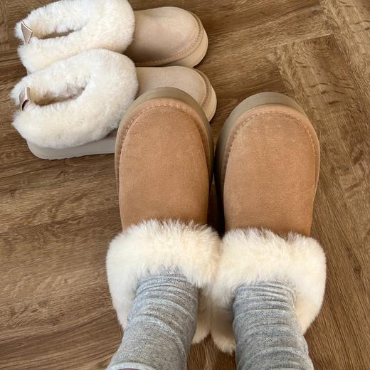 【真皮毛】保暖又好看【厚底三防毛绒雪地靴】百搭款式不挑人❄️栗色耐脏又经典🤎沙色百搭又温柔！厚底5cm小个子也友好 商品图1