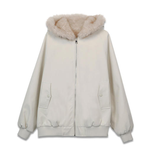 拉链连帽休闲毛毛双面穿派克服外套-纪念日百货门店同款167995177 商品图4