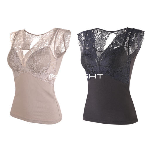 美奈川 蕾丝桑蚕丝带杯 保暖美背 DD5654 商品图0