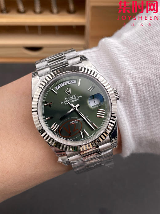 VS配重版 重量180克+ 绿罗马DD 劳力士星期日历型系列 薄荷绿 V2版 丹东3255机 三珠带 男士腕表 日志40mm 商品图8