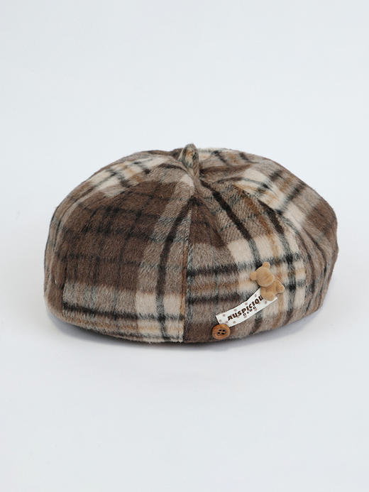 温暖摩卡慕斯色系格纹可可贝雷帽-纪念日百货门店同款166443282 商品图0