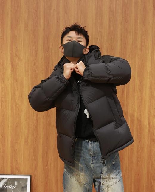 驴家 男装外套黑色迷你印花图案拉链开合保暖羽绒服（SS） 商品图3