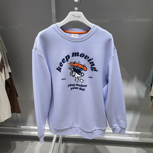 安踏儿童套头衫25秋季男大童舒适抗菌潮流卡通休闲卫衣352538721L 商品图2