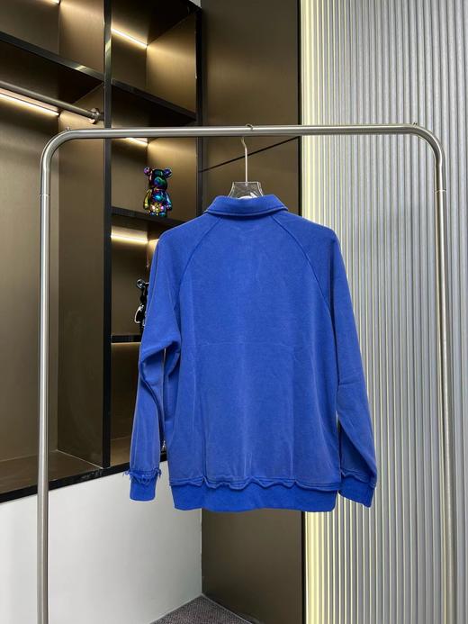 D120416新款炒色洗水毛边男女情侣款休闲翻领卫衣 商品图11