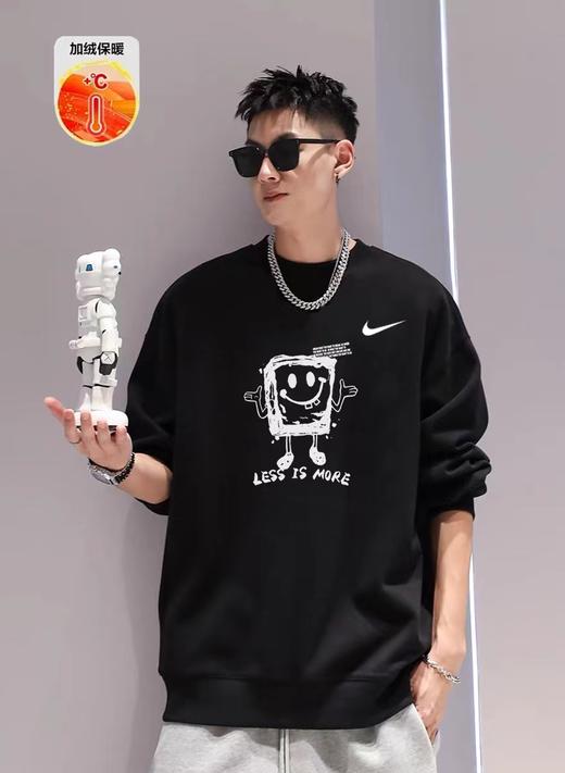 D120419新款Less is more 表情包抓绒保暖圆领卫衣男女同款 商品图2