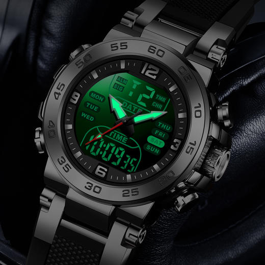 【硬朗风格 耐刮耐磨 30米生活防水】FOXBOX立体感户外运动夜光电子手表（FB0093） 商品图12