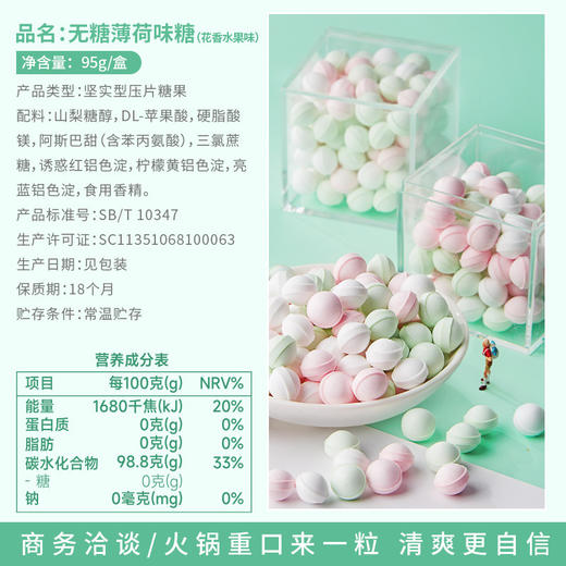 【清新口气❗️你我更亲近🔥无糖薄荷糖】约会常备❗️花香水果味，好吃低“腹”担，清新香气HOLD佳不同场合，清新口气水果味糖果小零食，香体接吻糖含片强劲L 商品图2