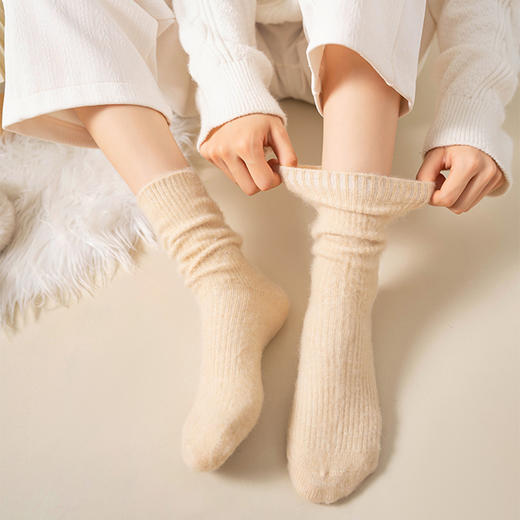 【五双】澄鱼生活秋冬拉毛简约羊毛袜 | 细腻柔软顺滑 保暖时尚 舒适有弹力 温暖不臃肿 商品图8