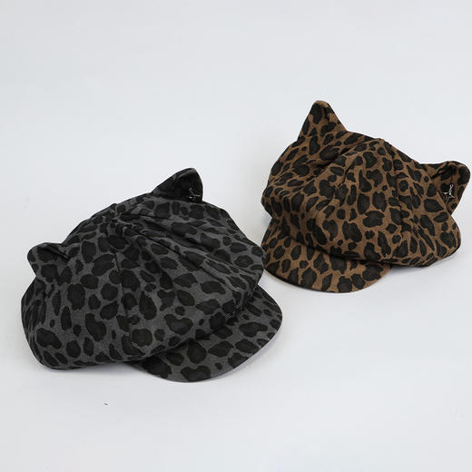 潮流百搭豹纹猫耳八角帽纪念日百货门店同款164746538 商品图0