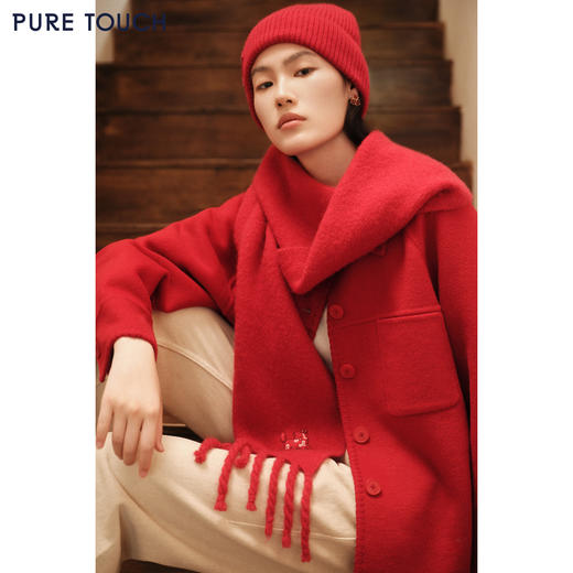 PURE TOUCH帽子25秋冬新款羊绒针织毛线帽生肖马新年红百搭冷帽 商品图1