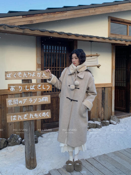 【GZ】无忧购复古气质外套加绒加厚冬季女士高级感毛呢大衣25182#（截单后3-5天发货） 商品图9