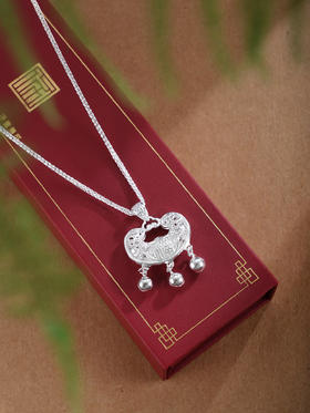 子佩集【锁住幸福】银S999套链【YZTL0452】福花丝锁项链儿童2511