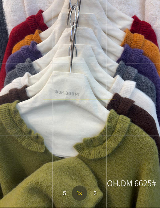 【YW】无忧购冬季领口木耳边剪刀领软糯羊毛针织衫毛衣女6625#（截单后3-5天发货） 商品图3