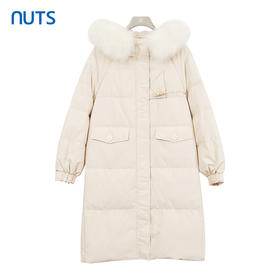 NUTS商场同款冬季保暖宽松休闲通勤日常中长款羽绒服女4490908A1