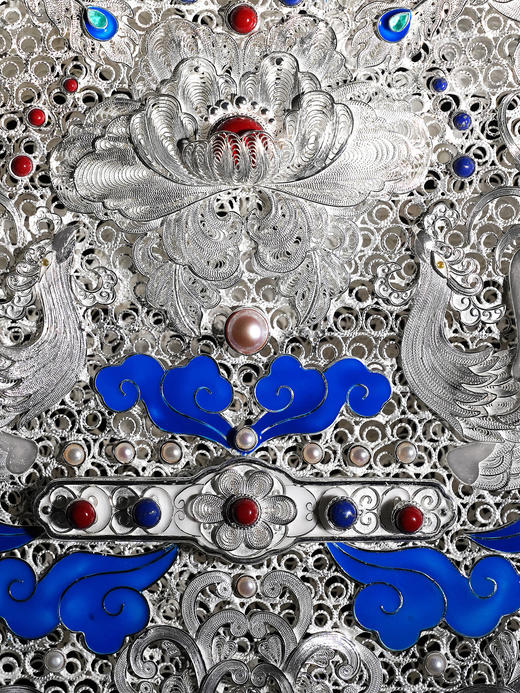 子佩集S999银手工银花丝【鸾凤和鸣·琵琶记】花丝镶嵌摆件【HSPP】大师工坊原创设计2511 商品图13