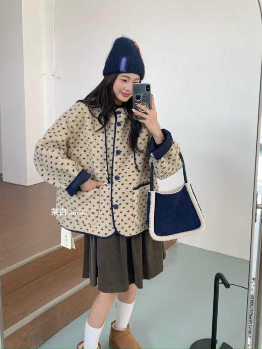 【GZ】无忧购 新款韩版爱心波点保暖羊羔毛棉衣外套255252#（截单后3-5天发货） 商品图0