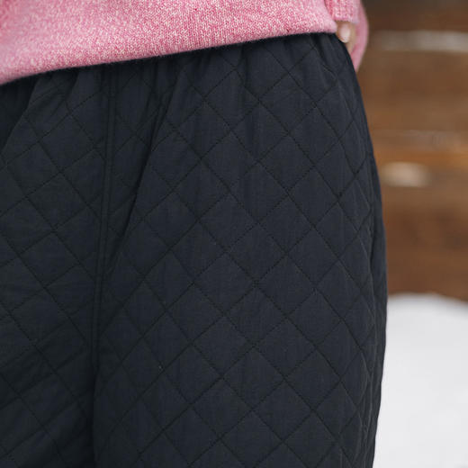 绽放802朵/汉麻棉内里绗棉脚口收褶九分棉裤女新款加厚保暖休闲裤 商品图3