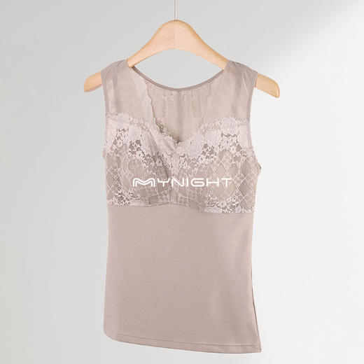 美奈川 蕾丝桑蚕丝带杯 保暖背心DD5655 商品图4