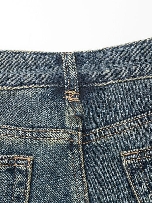 复古做旧灰蓝牛仔裤 高腰宽松直筒九分裤 休闲通勤风显瘦阔腿牛仔长裤 商品图4