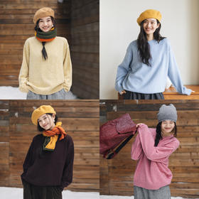 特绽放776朵/真心针织衫·四色纯羊毛衫彩点宽松打底衫可外穿毛衣