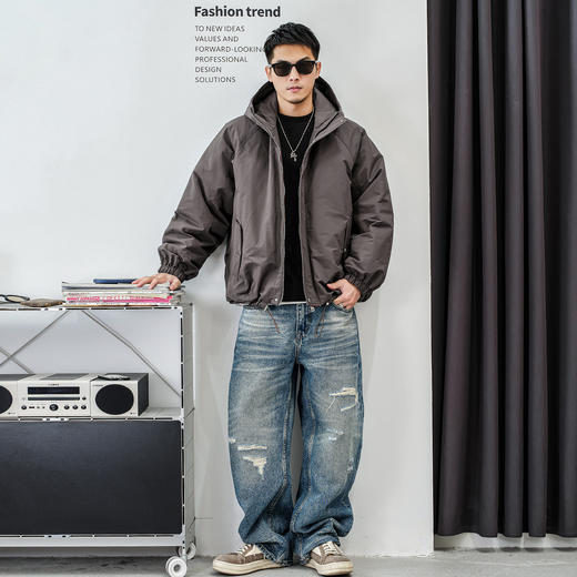 徐太浪【抽绳收腰 休闲风】连帽羽绒服男冬季保暖防寒服青年外套 商品图3